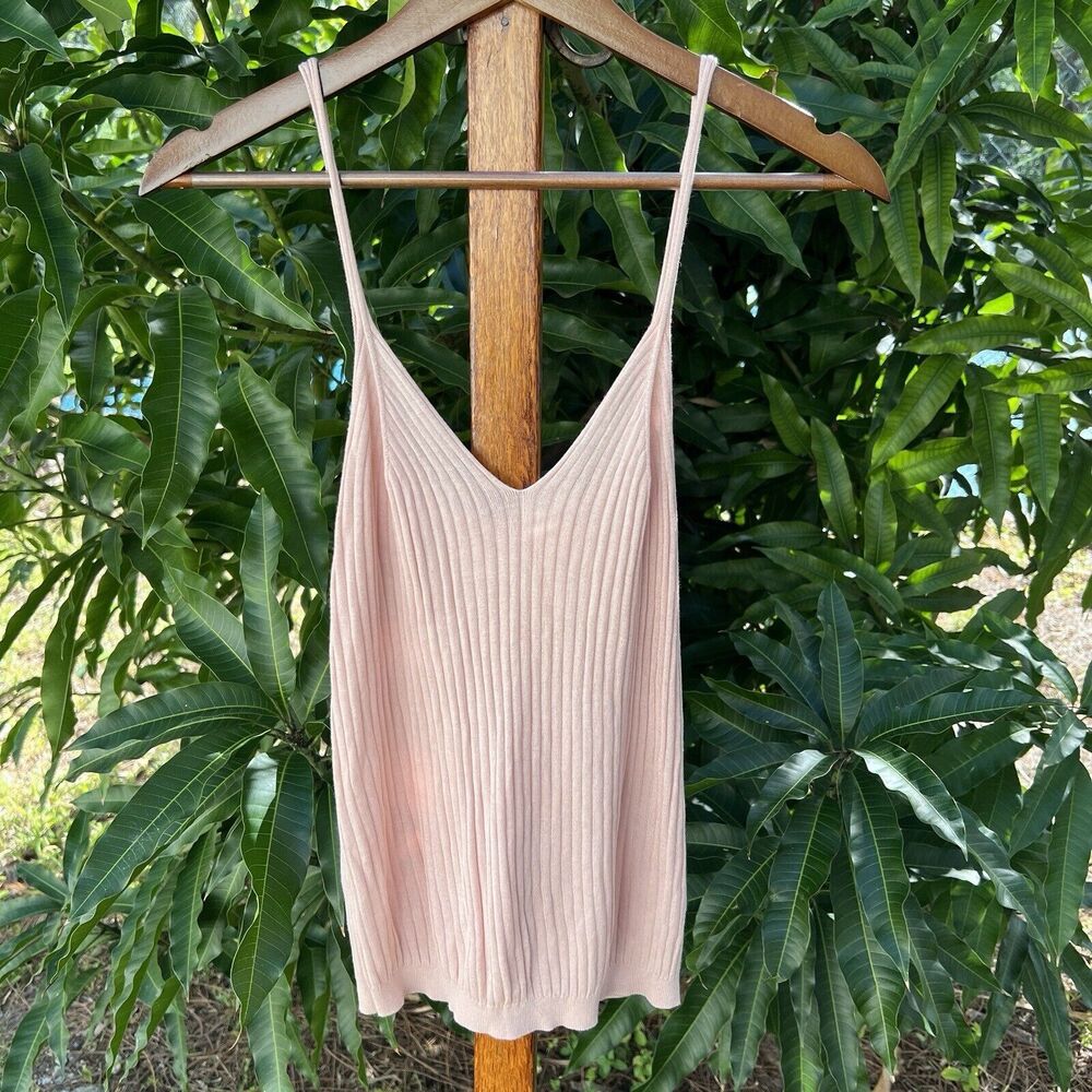 by Anthropologie Size XS Shay Tank Top Ribbed Knit Light Pink